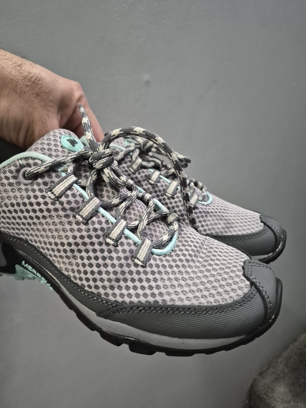 Merrell Women's Gray and Mint Athletic Walking Shoes Size 7